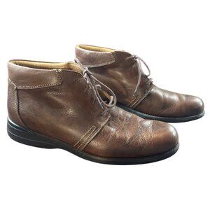 Johnston & Murphy Hunley Chukka‎ Boots 11M Sheepskin Leather Brown Lace-Up Ankle